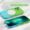 thumbnail image 5 of Design for iPhone 13 Pro 6.1" Wavy Edge Case, Cute Gradient Color Curly Wave Frame Design for Women Girls, Soft TPU Rubber Full-Body Shockproof Bumper Protection Phone Case, Green Blue, 5 of 13