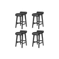 thumbnail image 6 of Bar Stools, Counter Height Bar Stools with Low Back and Footrest, Wood Frame, 6 of 6
