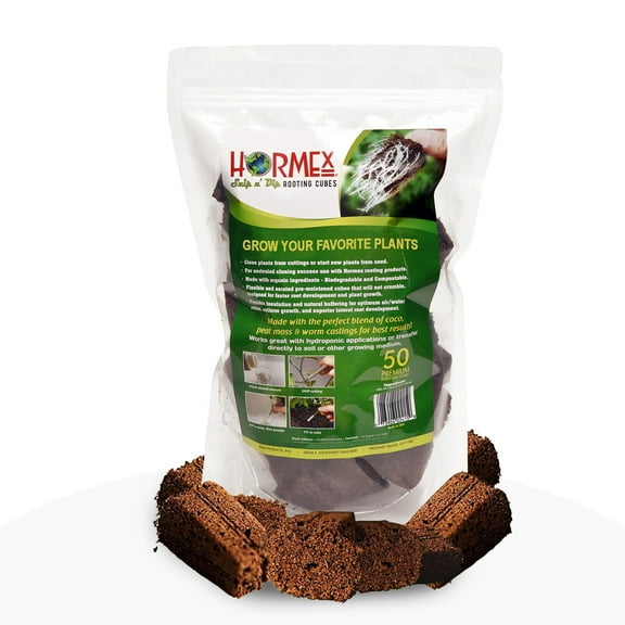 Hormex Rooting Cubes for Plant Starter and Seedling Growth, Ideal for Soil or Hydroponics (50)