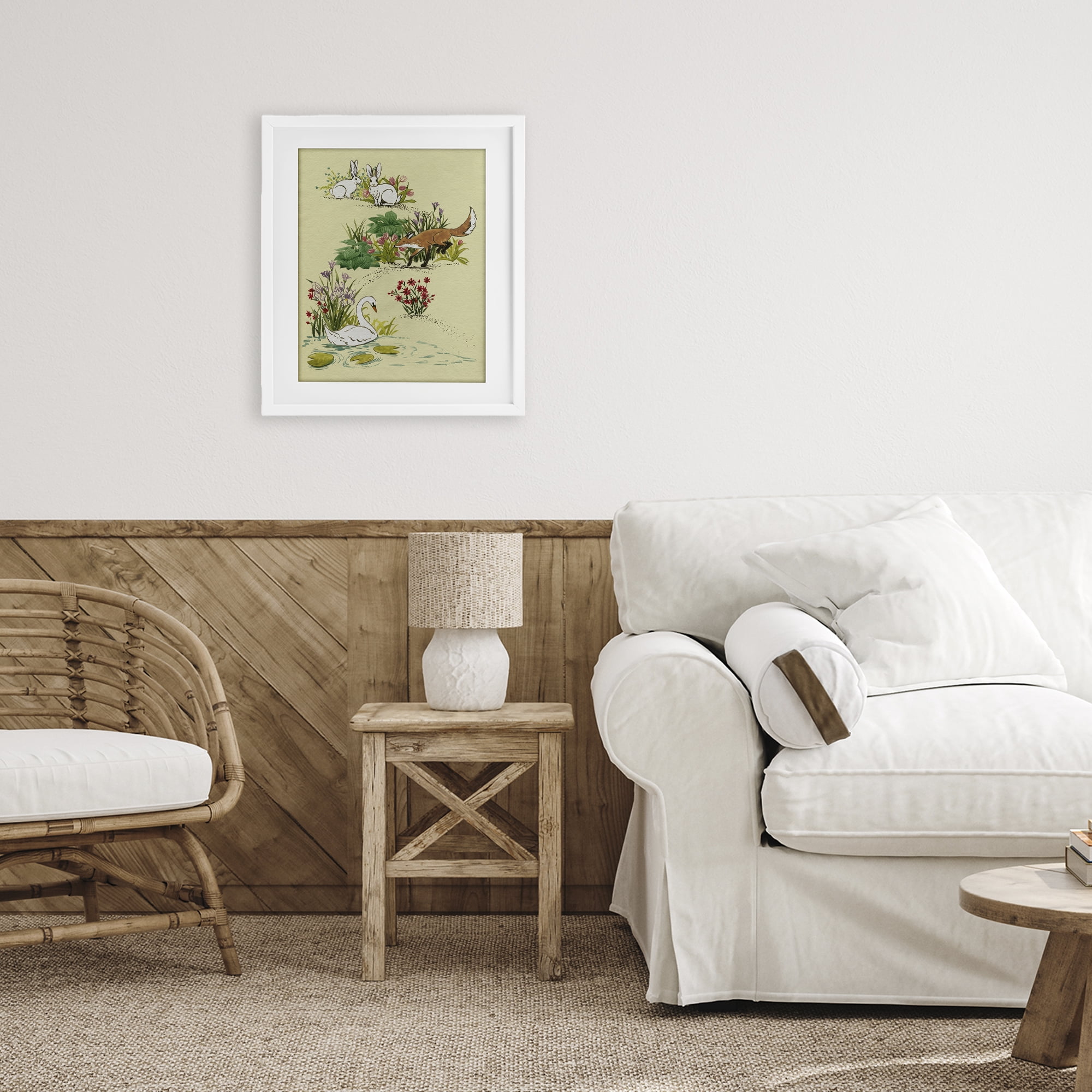 Stupell Industries Animals In Nature Scenes White Framed Print Under Glass, design by Grace Popp