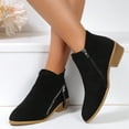 thumbnail image 6 of YLYL Women Boots Ankle Low Heels Fashion Zipper Office Booties for Ladies, 6 of 9
