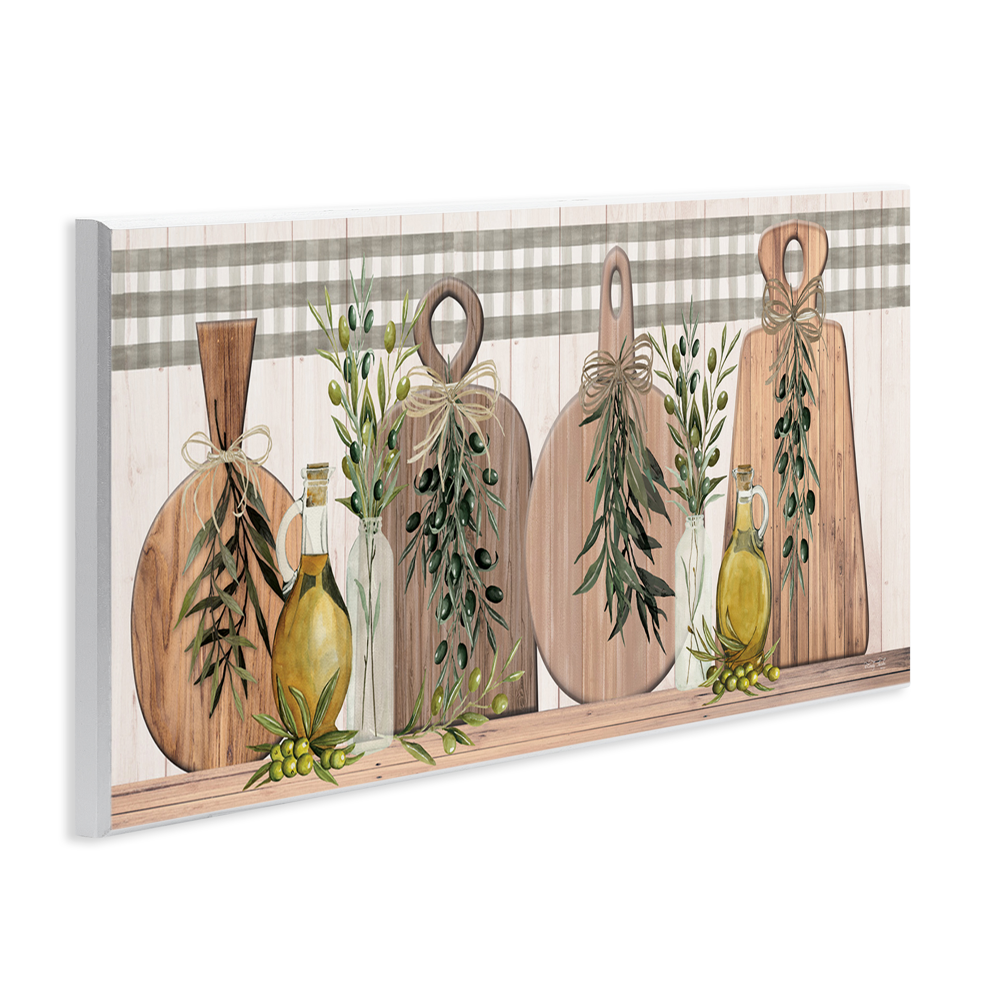 Stupell Industries Rustic Cutting Boards Food & Beverage Painting Unframed Art Print Wall Art, 17 x 7