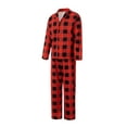 thumbnail image 3 of Pyjamas Classiques de Noël Assortis pour la Famille, Ensemble de Pyjama à Carreaux Rouges à Manches Longues et Pantalons, 3 of 10