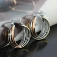 thumbnail image 3 of Unique Metal Hoop Earring for Women Silver Gold Not Allergic, 3 of 6