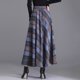 thumbnail image 3 of Gibobby faldas largas de mujer elegantes mujer Falda clásica a cuadros de talle con bolsillos y cremallera(Azul, L), 3 of 5