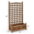 thumbnail image 2 of Costway Solid Wood Planter Box with Trellis Weather-Resistant Outdoor 25''x11''x48'', 2 of 10
