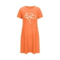 thumbnail image 1 of fheaev Chemises de Nuit pour Femmes Grande Taille Imprimé de la Saint-Valentin Chemise de Nuit Décontractée à Manches Courtes Robe de Sommeil Ample Confortable Pyjama Col Rond Chemises de Nuit Douce Tenue de Nuit, 1 of 2