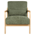 thumbnail image 3 of Ciphrias Mid Century Modern Accent Chair 29.1 Inch Army Green Linen Fabric With Wood Frame, 3 of 8