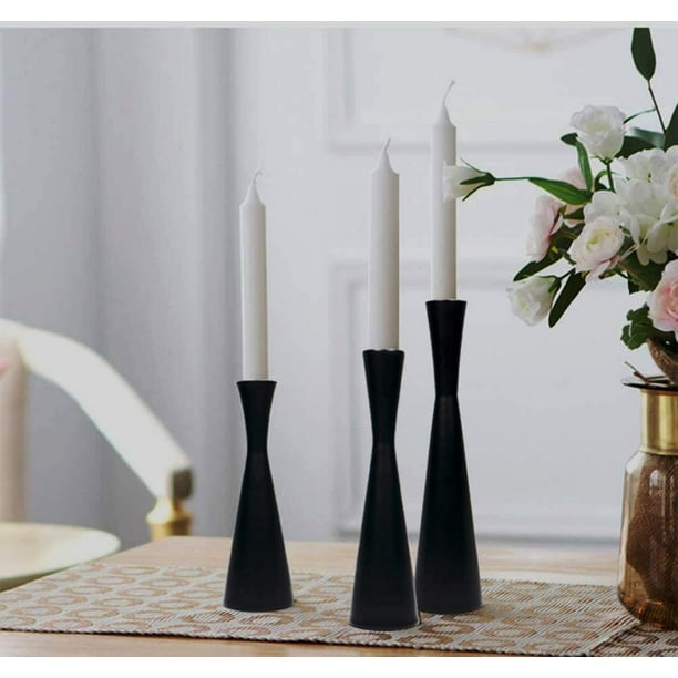2 Sets(6 Pcs) Brass Gold Metal Taper Candle Holders Candlestick Holders,  Vintage Modern Decorative Centerpiece Candlestick Holders for Table Mantel