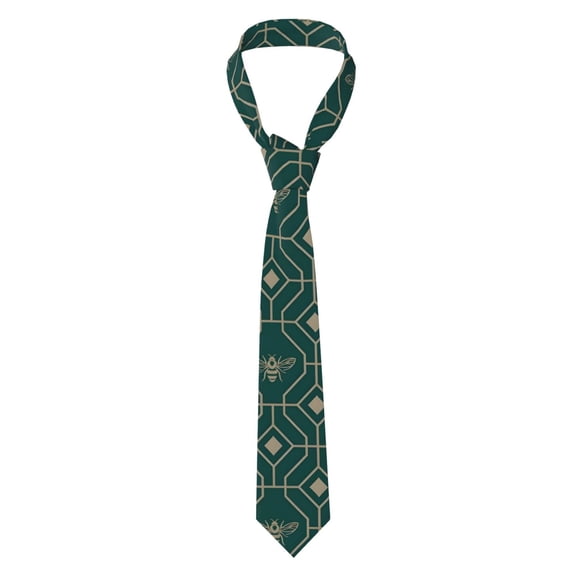 Men's Tie, Checkered Texture Floral Printed Tie Fashionable Wedding Party Best Man Suit Tie Work Tie Male Birthday Gift