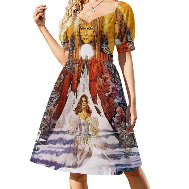 Labyrinth 1980's Movie Vestido de manga corta para mujer 2025 Vestidos de mujer vestidos de fiesta de verano para mujer