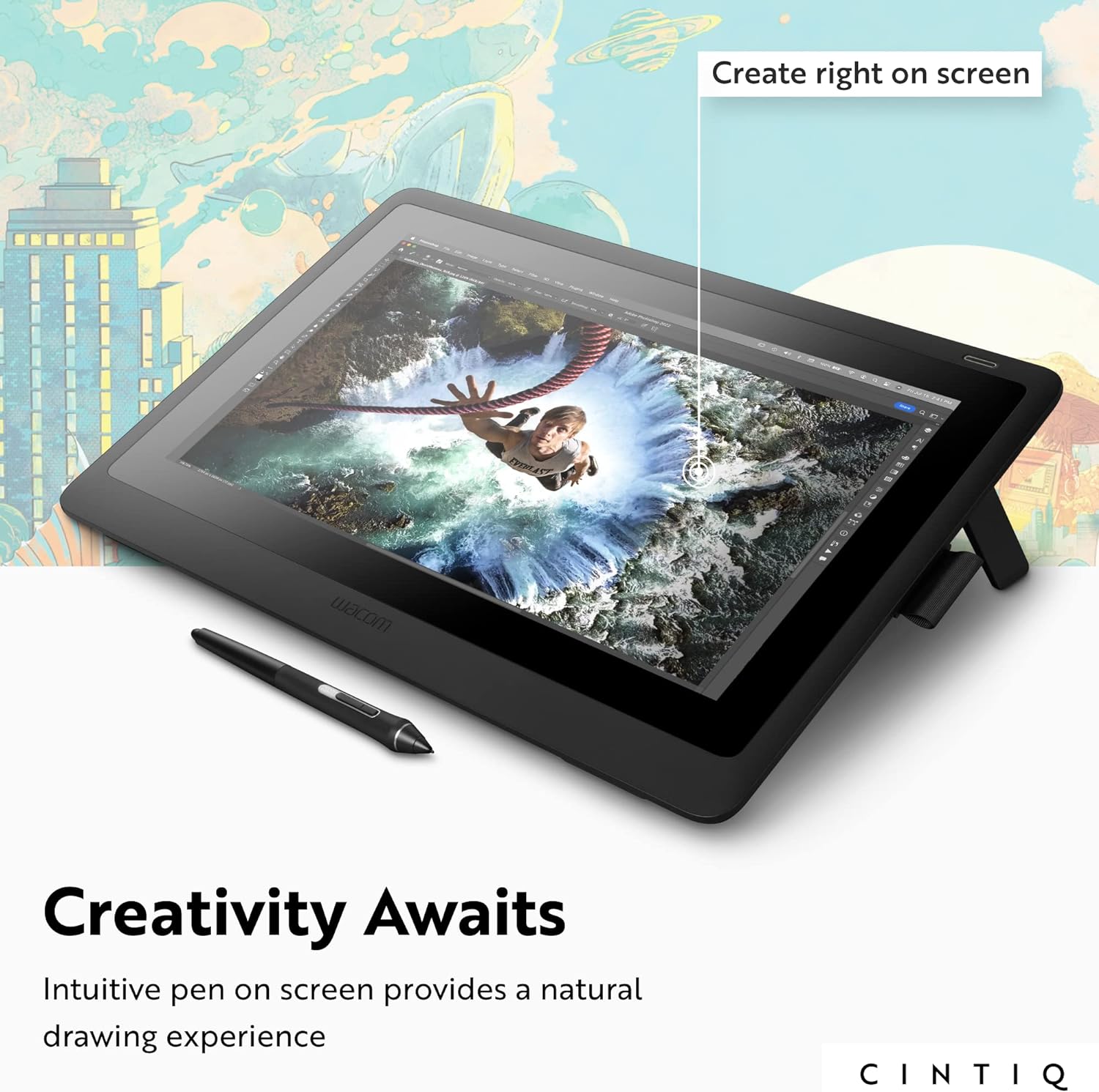Wacom Cintiq 16 FHD ブラック DTK1660K1D Open Box Wacom - Cintiq 16 Creative Pen Display Drawing