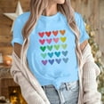 thumbnail image 2 of Diufon Hauts de la Saint-Valentin pour Femmes Décontracté Manches Courtes Col Rond Pull Chemise Imprimé Graphique Mignon Tendance, 2 of 5