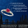 thumbnail image 2 of Gem Stone King 10K Two Tone Gold Red Ruby and Lab Grown Diamond Engagement Ring for Women | 1.30 Cttw | Round 6MM | Gemstone July Birthstone | Size 5, 2 of 6