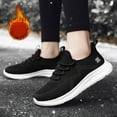 thumbnail image 2 of Winter Running Shoes for Women Warm Furry Lined Slip on Walking Shoes Lace up Fashion Sneakers Cold Weather Outdoor Athletic Shoes Black Size 8, 2 of 9