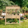 thumbnail image 3 of Gymax Wood Raised Garden Bed w/ Trellis Elevated Planter Box w/ Storage Shelf and Drawer, 3 of 10