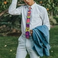 thumbnail image 4 of Bohemian Paisley Men's Tie - Retro Floral Satin Formal Necktie, Elegant & Dry Clean Only, 4 of 6