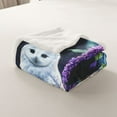 thumbnail image 4 of Erosebridal White Owl Throw Blanket for Couch, Dreamy Jungle Flower Plush Blanket, Retro Books Decor, 60x80, 4 of 7