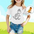 thumbnail image 2 of shoper Paintable Cartoon Tops Funny DIY T Shirt Toddler Shirts to Paint on T-Shirt Summer Short Sleeve Blouses Tees White 130, 2 of 4