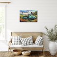 thumbnail image 4 of Farmhouse Wall Art, Rustic Barn Canvas Old Truck Pictures for Living Room Wall Decor, Vintage Country Floral Windmill Painting Prints, Framed Western Spring Poster for Bedroom Artwork 12x18Inches, 4 of 6