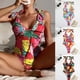 thumbnail image 2 of Gibobby Trajes de Baño Mujer Completos Traje de baño de mujer Frente sobre trajes de baño Trajes de baño huecos Monokinis(Azul,CH), 2 of 4