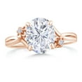 thumbnail image 2 of Gem Stone King 18K Rose Gold Plated Silver Ring Set with Moissanite (3.08 Cttw) (Size 5), 2 of 4