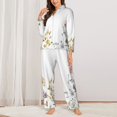 thumbnail image 2 of Fotbe Watercolor Floral Conjunto de Pijama de Manga Larga para Mujer con Estampado, Ropa de Dormir de 2 Piezas, Conjunto de Casa Suave y Cómodo con Bolsillos-Large, 2 of 7