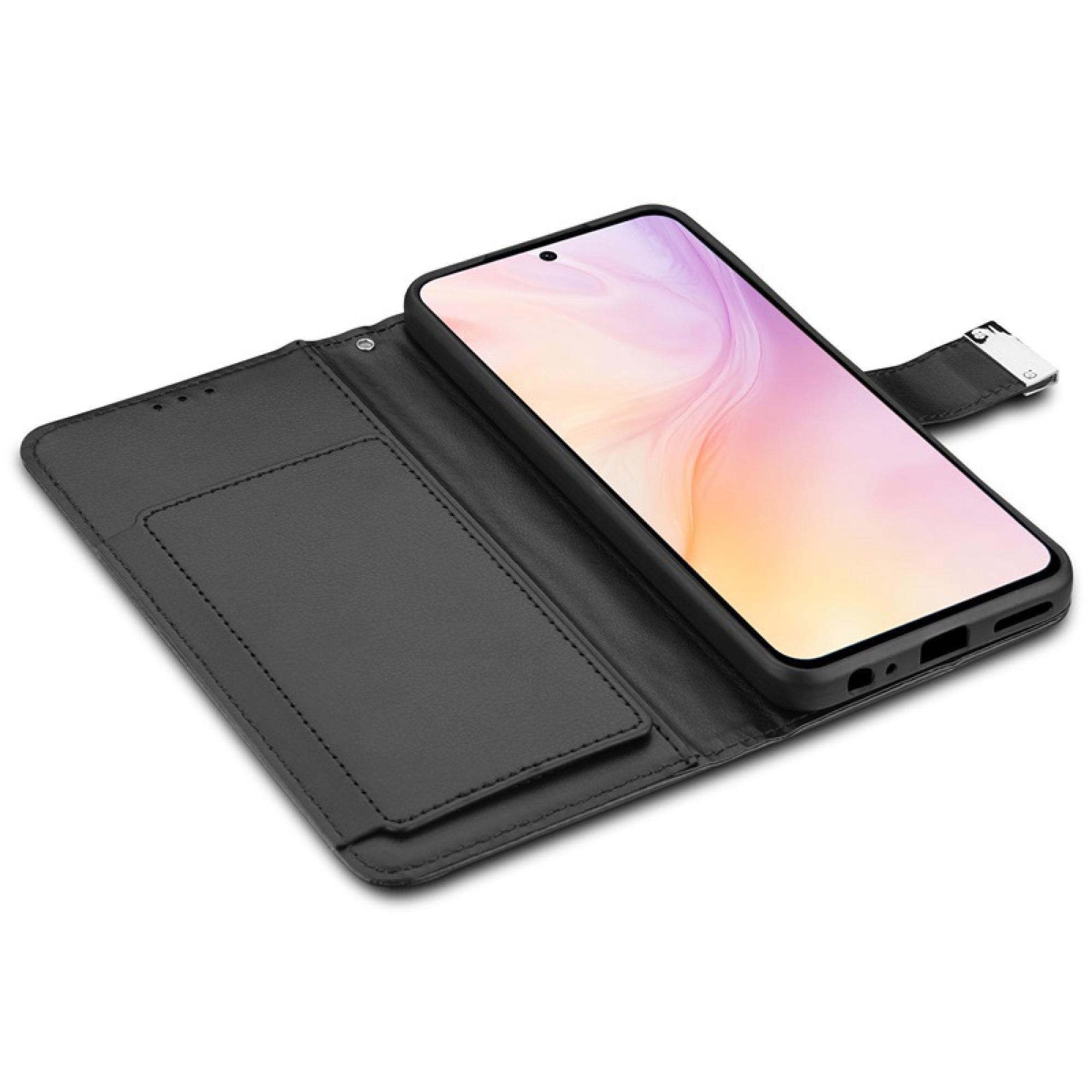 Wallet Case for Motorola Moto G 5G 2025 – Folio Cover with Card Slots, Stand Feature & Magnetic Closure – PU Leather Flip Phone Case – Black