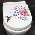 thumbnail image 2 of Flower Toilet Sticker Bird Cartoon Toilet Decorative Sticker Bathroom Toilet Cover Self Adhesive Decorative Sticker, 2 of 8
