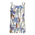 thumbnail image 4 of UPPADA Summer Tops for Women 2025,Trendy Loose Fit Tank Tops Floral Print Crew Neck Chiffon Blouse Casual Sleeveless Shirts, 4 of 5