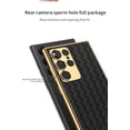 thumbnail image 5 of case for Galaxy S23 Ultra Case Protective Cover - Gold Plated Frame + Weaving Texture Leather Soft Shell - Slim & Thin Phone Case for Samsung Galaxy S23 Ultra, Silver White, 5 of 7