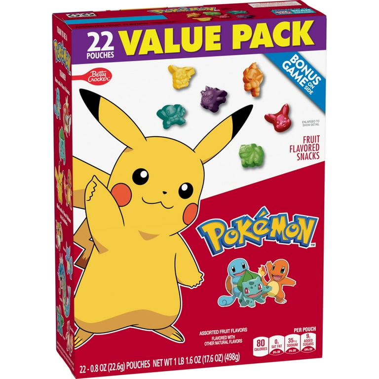 Betty Crocker Pokémon Fruit Flavored Snacks 22 Pouches, 17.6 oz