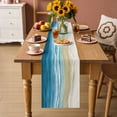 thumbnail image 2 of Blue Summer Beach Coastal Table Runner - 70 Inch Long Nautical Beige Seaside Cotton and Linen Blended Dress Scarves Farmhouse Table Runner for Kitchen Dining, Coffee Table, 13" x 70", 2 of 8