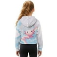 thumbnail image 2 of Xixirimido Axolotl Rainbow Blue Pattern Kids Hoodies for Girls Half Zip Hoodie Sweatshirt 3D Graphic Long Sleeve Pullover Crop Tops with Pocket for Fall Winter Size 13-14, 2 of 7