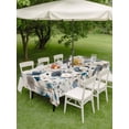 thumbnail image 4 of Outdoor Tablecloths with Umbrella Hole & Zipper, Blue Floral 60 x102 Inch Rectangle Tablecloths, Spring Watercolor Flowers Butterflies Beige Waterproof Table Cloth, Patio/Pool/Picnic Table Covers, 4 of 8