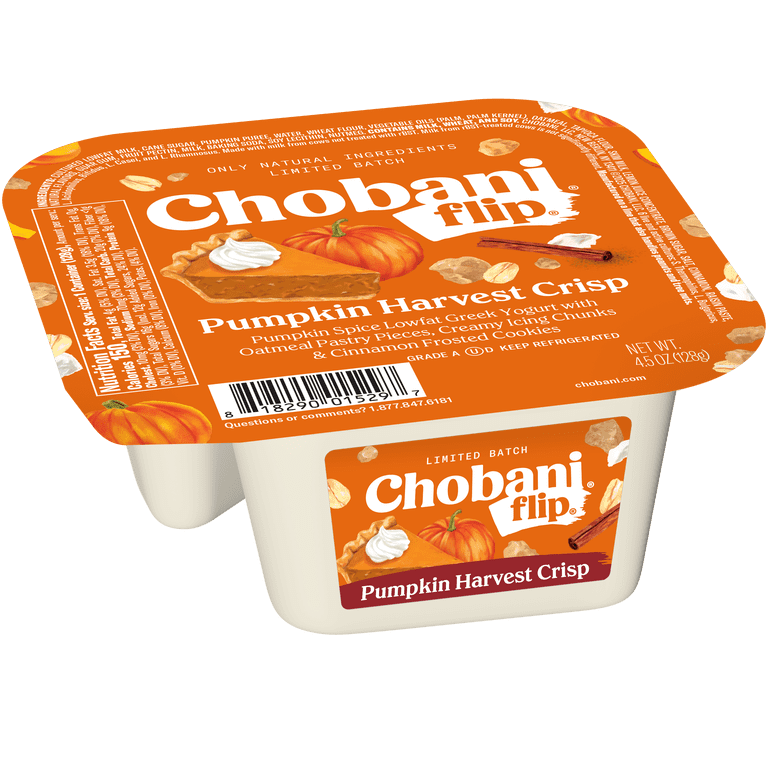Chobani Flip Greek Yogurt Limited Batch Pumpkin Harvest Crisp 4.5