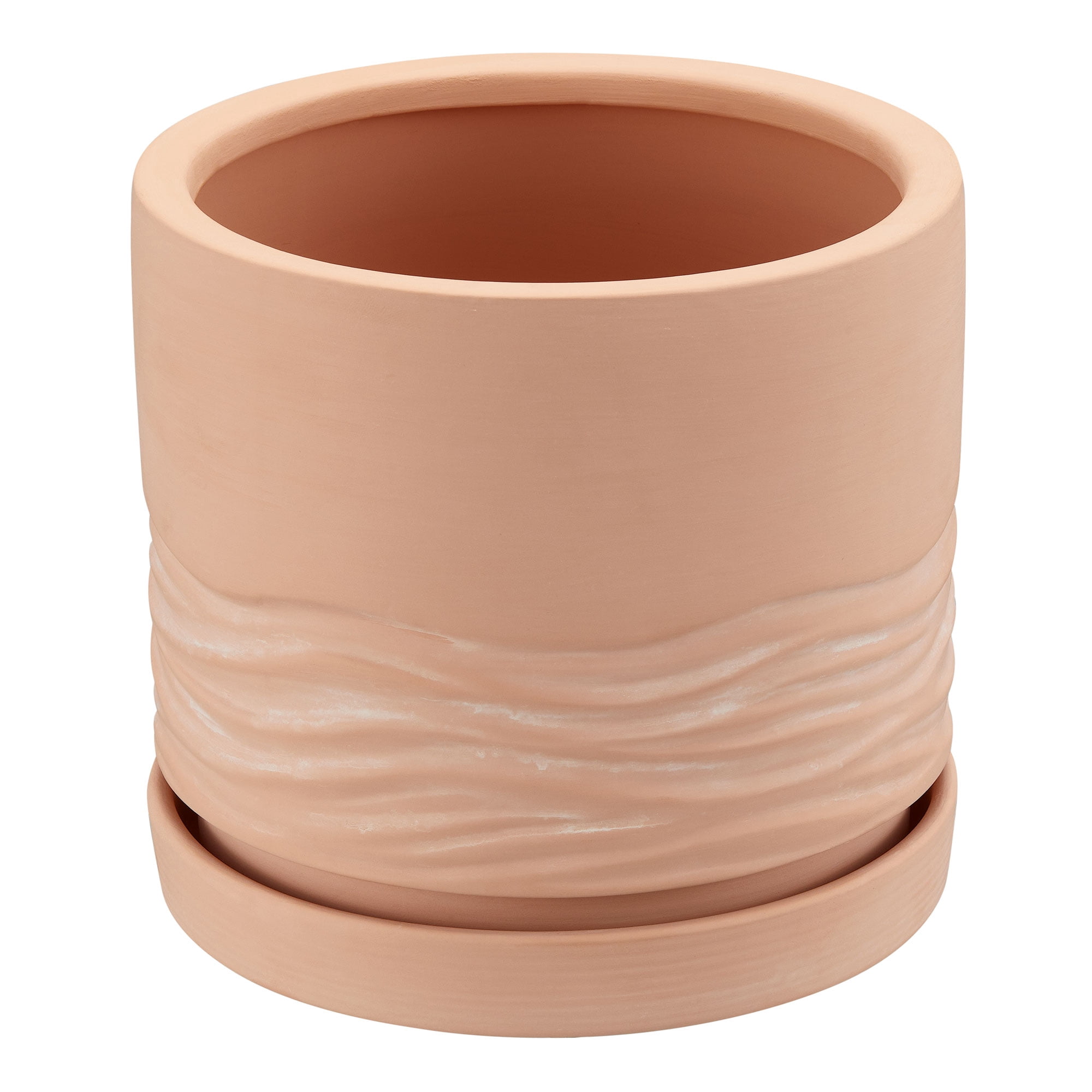 Better Homes & Gardens Terry 6/8inch Nested Terracotta Planters, Red, 2-Pack