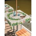 thumbnail image 2 of Outdoor Tablecloth with Umbrella Hole for Patio/Picnic/Party/Camping, Spring Botanical Waterproof Table Cloth Square Cover Washable, Garden Birds Floral Leaves Rustic Burlap (54"x 54"), 2 of 8