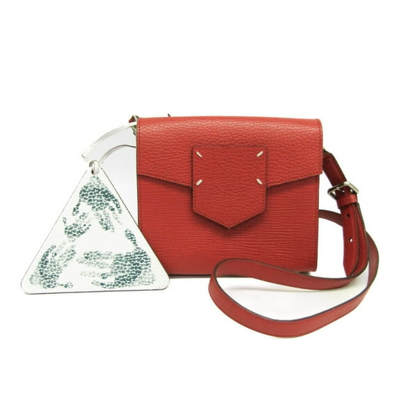 Pre-Owned Maison Margiela S56WG0069 Women's Leather Shoulder Bag Dark Red (Good)