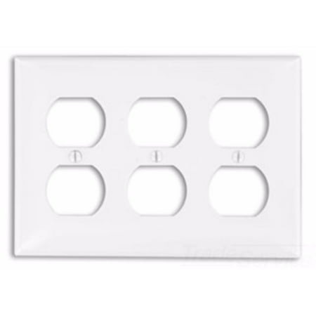 - Leviton 80730-I 3-Gang Duplex Device Receptacle Wallplate, Thermoplastic Nylon, Device Mount, Ivory