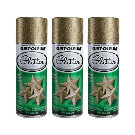 (3 Pack) Rust-Oleum Specialty Glitter, Gold (Best Gold Glitter Spray Paint)