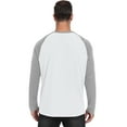 thumbnail image 4 of QDG Men's Henley Shirt Color Block Raglan Long Sleeve Slim Fit Casual Tee Shirt, 4 of 8