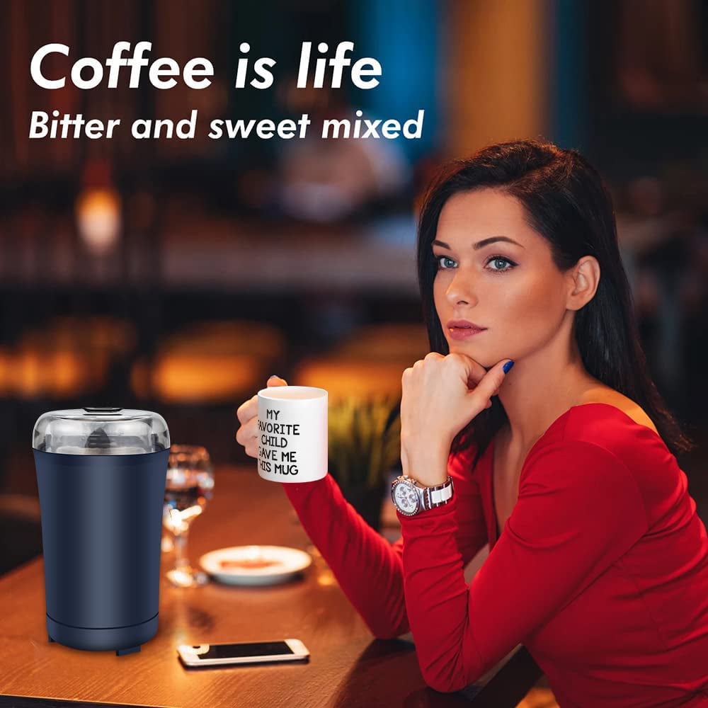  Portable Automatic Coffee Grinder Small Multi-function Coffee  Grinders Quiet Spice Grinder One Touch Push-Button Control Electric Coffee  Grinder with Removable Chamber (Color : Brown) : Home & Kitchen