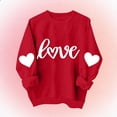 thumbnail image 2 of Valentine Sweatshirts For Kids Crew Neck Long Sleeve Cute Print Pullover Tops Casual Loose Stylish Clothes (1-2 Years, Red-R), 2 of 5