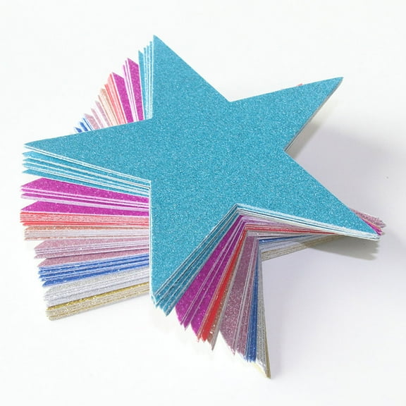 HEALEEP 80Pcs Paper Stars Hanging Decorations Assorted Color Star-shaped Children's Classroom
