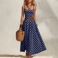 thumbnail image 2 of HAOTAGS Womens Polka Dot Dresses,Square Neck Sleeveless Cocktail Party Gown A-Line Dress Navy Size S, 2 of 9
