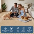thumbnail image 6 of HIWEAVER Beige/Yellow 8' x 10' Scalloped-edge Easy Jute Area Rug for Living Room Modern Bordered Indoor Outdoor Neutral Carpet for Patios Non Slip Washable Throw Mat for Home Decor, 6 of 6