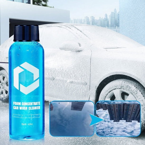 Concentrado de cera para lavado de autos de alta espuma 62 ml - Limpiador líquido súper concentrado, potente quitamanchas, fácil de usar, acabado sin rayas, suave con la pintura, relación de
