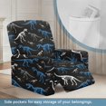 thumbnail image 3 of HELLHERO Dinosaur Skeleton Print Recliner Chair Covers with Brushed, 4 Pcs Recliner Cover with Soft with Pocket Recliner Sofa Slipcover for Kids Pet Single Seat, 3 of 8