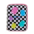 thumbnail image 1 of Girl Cartoon PU Checkerboard Pattern Tablet Case Zipper Clutch (Black), 1 of 8